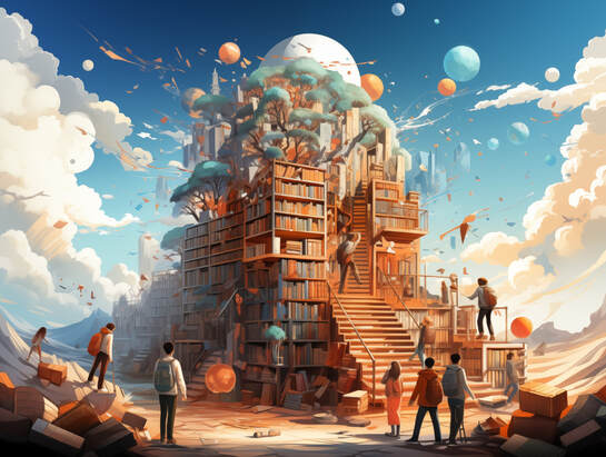 Picture of a library castle the forms into a world of its own for students to venture and explore